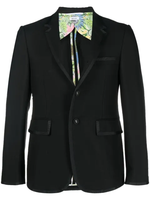 Thom Browne satin-trim wool blazer Black MJC001B00170