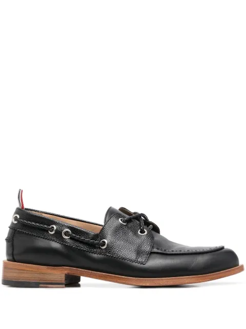 Thom Browne grosgrain-loop trim lace-up shoes Black MFD251A05584