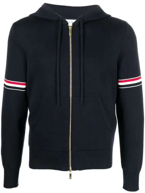 Thom Browne striped zip-up hoodie Blue MKT008AY3007