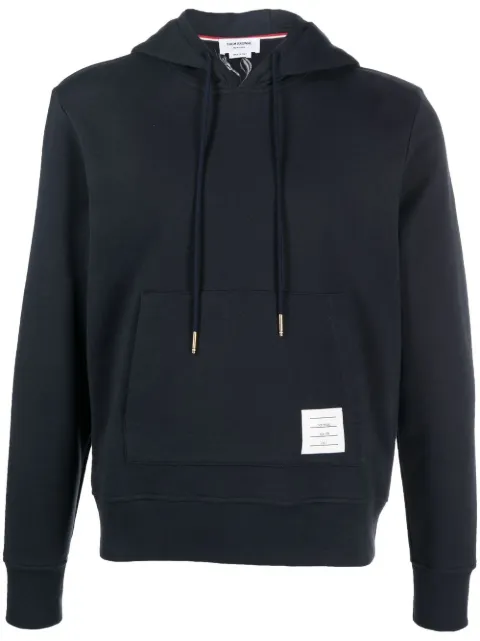 Thom Browne logo-patch hoodie Blue MJT364E06931