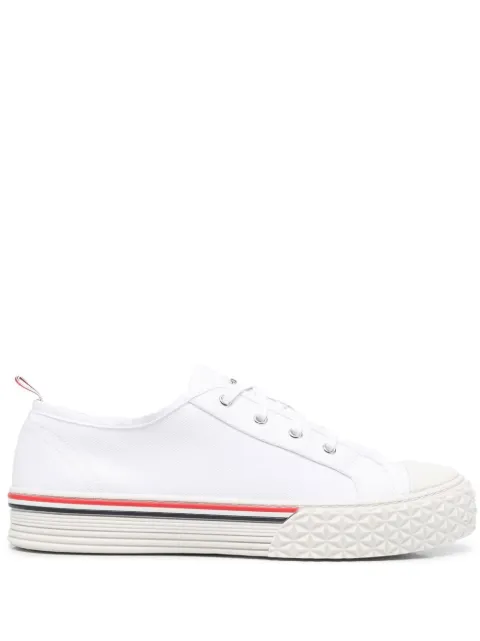 Thom Browne canvas tread sole collegiate sneakers White MFD253AF0102