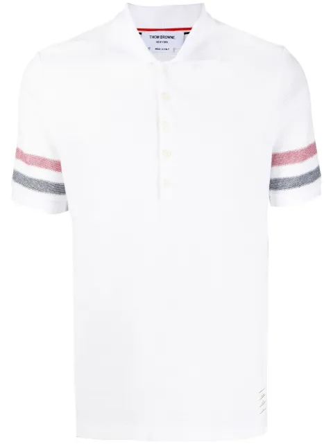 Thom Browne RWB Stripe cotton polo shirt White MJP169AJ0046100