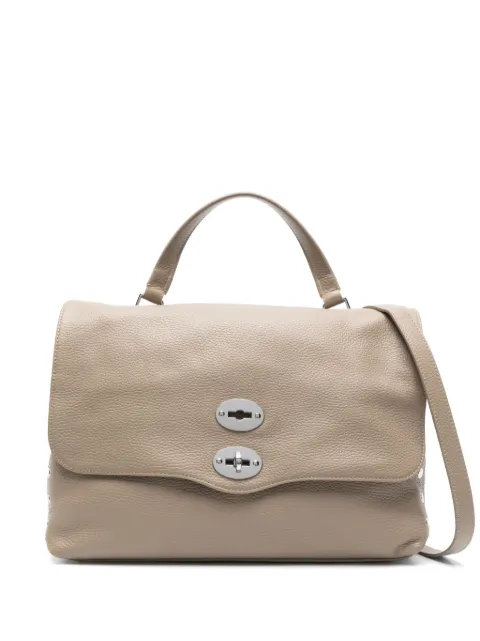 Zanellato stud-embellished turn-lock clutch bag Neutrals 0680100040000M
