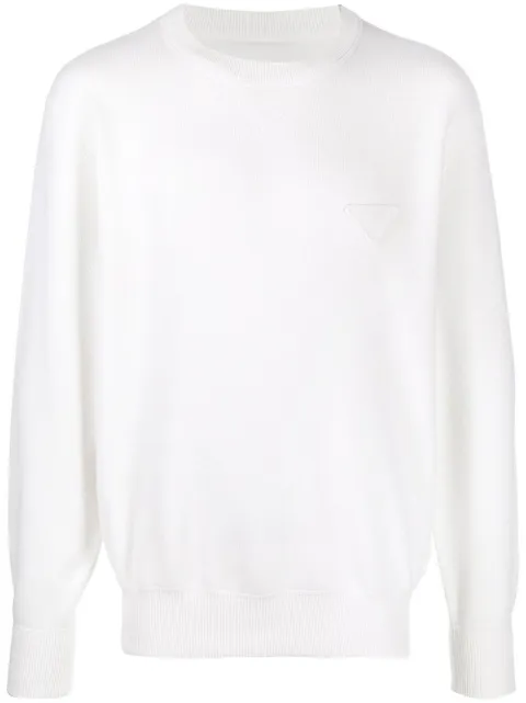 Prada logo-appliqué sweater White UMB217S2111YB5