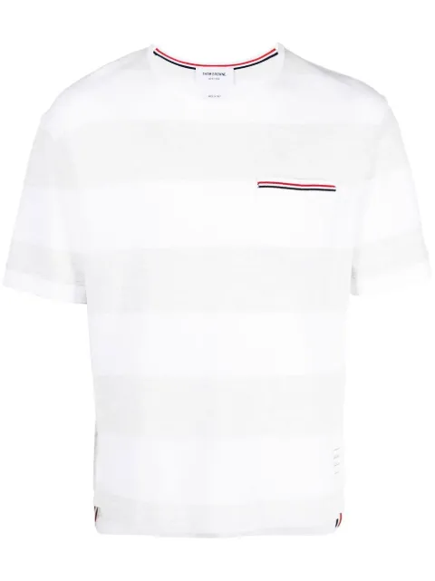 Thom Browne RWB pocket striped T-shirt Grey MJS201AJ0049