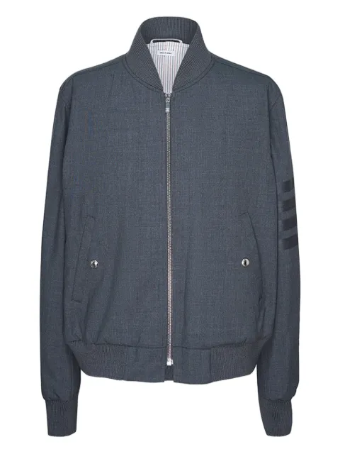 Thom Browne 4-Bar stripe wool bomber jacket Grey MJO030A06146