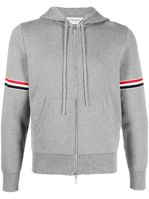 Thom Browne striped zip-up hoodie Grey MKT008AY3007
