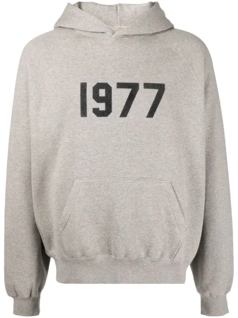 FEAR OF GOD ESSENTIALS logo-print cotton hoodie Grey 192BT212053F