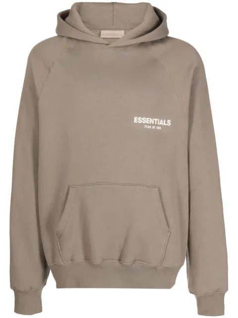 FEAR OF GOD ESSENTIALS logo-print long-sleeve hoodie Brown 192BT212056F