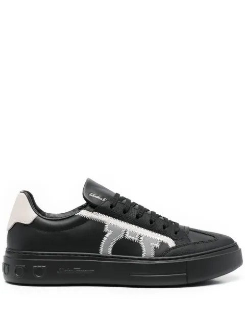 Ferragamo Gancini-print detail sneakers Black 753141