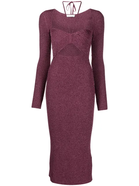 SIMKHAI cut-out detail knitted dress Purple 5221010KMULBERRYMULTI