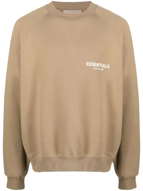 FEAR OF GOD ESSENTIALS logo-print crew-neck sweatshirt Brown 192BT212045F