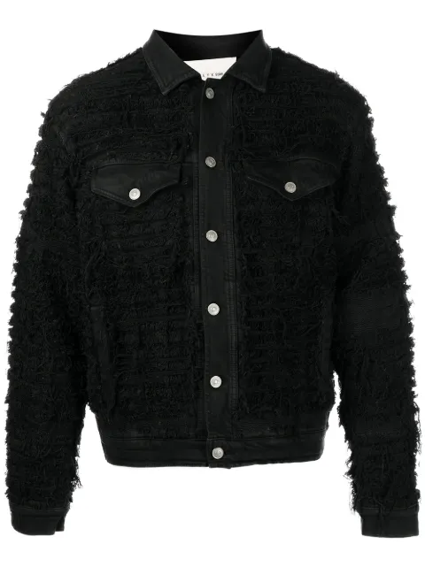 1017 ALYX 9SM frayed denim jacket Black AZMOU0226FA03SU22