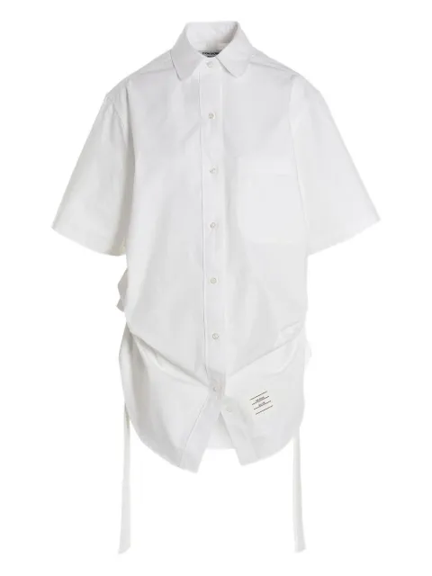 Thom Browne Heavy Poplin gathered shirt minidress White FDSD91AF0184100