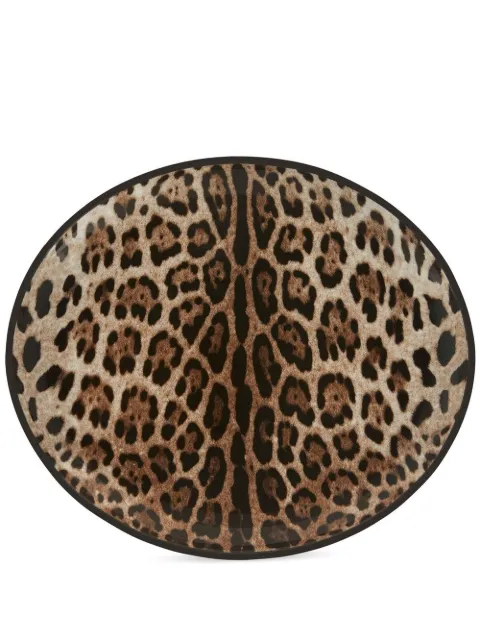 Dolce & Gabbana porcelain leopard-print platter Brown TC0090TCA71
