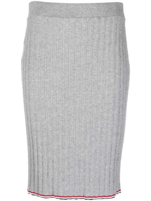 Thom Browne ribbed-knit cashmere pencil skirt Grey FJK082AJ0048