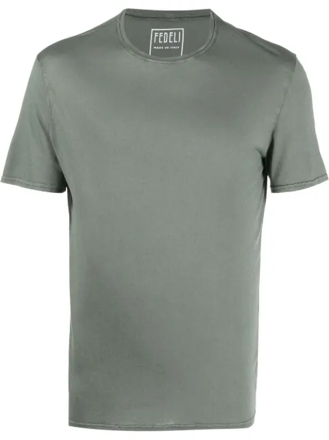 Fedeli short-sleeve cotton T-shirt Green 5UEF0113