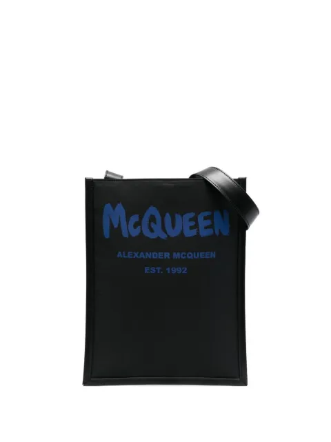 Alexander McQueen logo-print messenger bag Black 7043141AAJ5