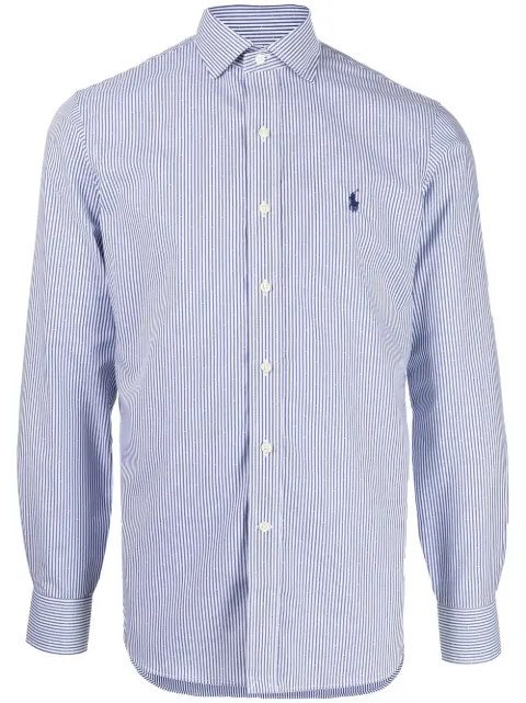 Polo Ralph Lauren striped logo-embroidered shirt Blue 712859014001