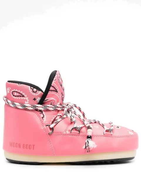 Moon Boot x Moon Boot bandana-print boots Pink LWIE003F22FAB0013085