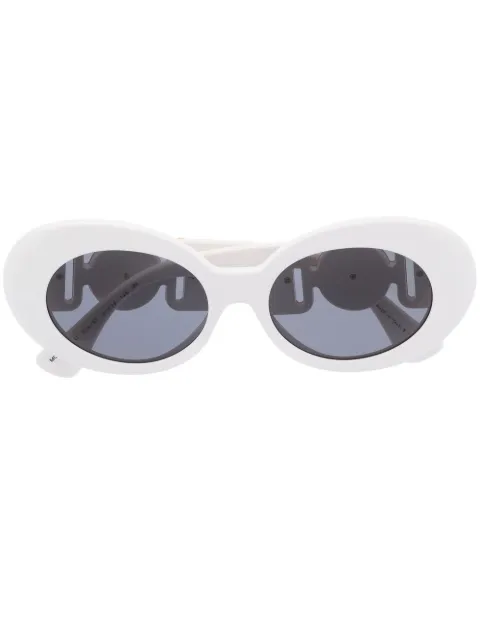 Versace Eyewear Medusa oval-frame sunglasses White VE4426BU31487