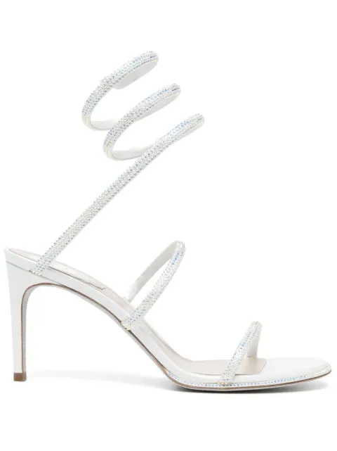 René Caovilla 80mm rhinestone strappy sandals White C10416080R001X318