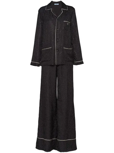 Prada embroidered twill pajamas Black PJ6091S22111NV