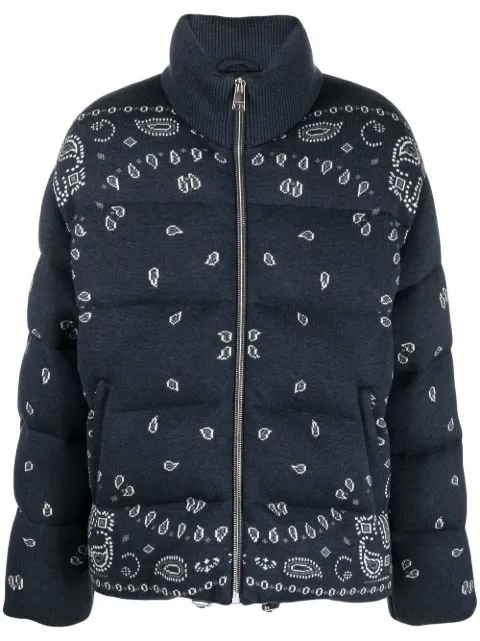 Alanui printed padded jacket Blue LMED002F22KNI0014685