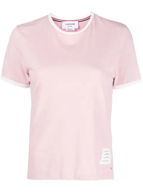 Thom Browne contrast-trim T-shirt Pink FJS133AJ0043