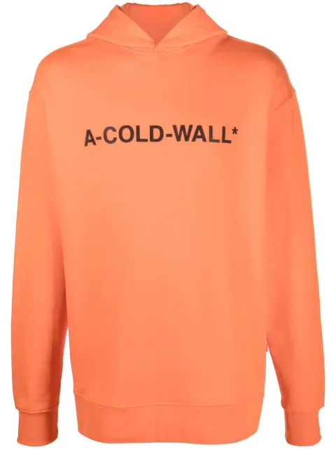 A-COLD-WALL* Essential logo-print hoodie Orange ACWMW083