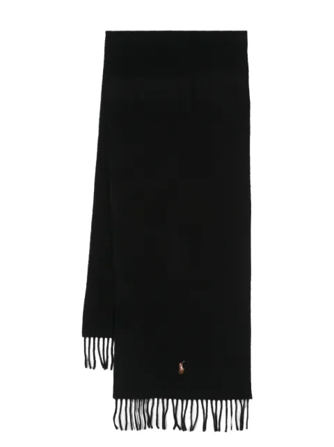 Polo Ralph Lauren Polo Pony fringe-detailing scarf Black 449891308001