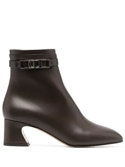Ferragamo Rego 55 logo-plaque ankle boots Brown 753958