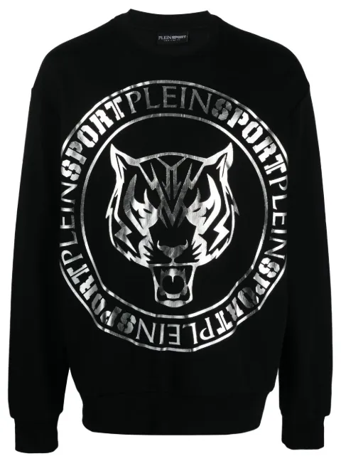 Plein Sport tiger logo-print sweatshirt Black FABCMJO0894PJO002N
