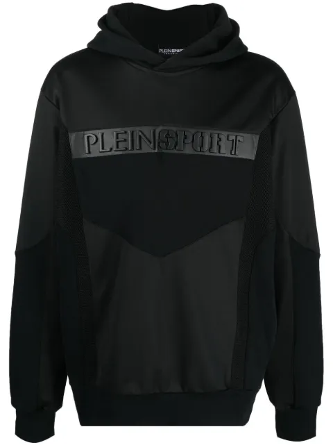 Plein Sport logo-embossed hoodie Black FABCMJB2759PTE003N
