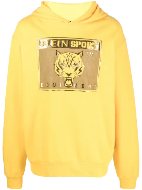 Plein Sport graphic-print hoodie Yellow FABCMJB2761SJY001N