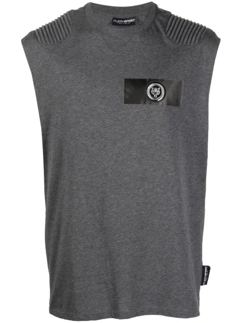 Plein Sport tiger-head motif T-shirt Grey FABCMTK5753PJY002N