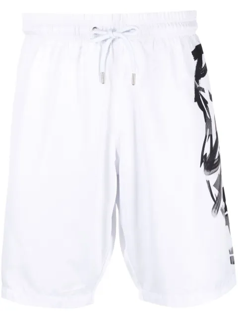 Plein Sport logo-print swim shorts White AABCMMT0348SXV005N