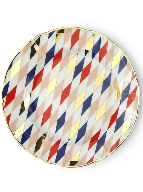 Bitossi Home 4 set Quadri dessert plate White ABR50022