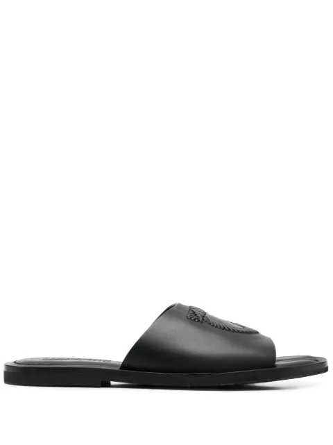 Ferragamo Lionel Gancini embossed sandals Black 753823