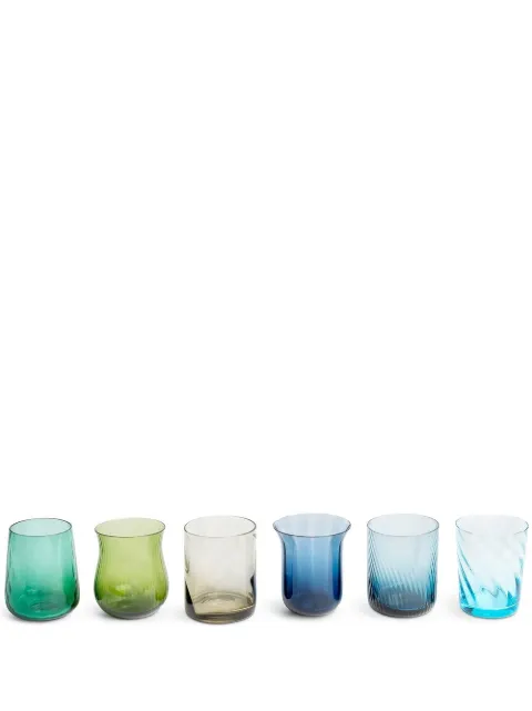 Bitossi Home mixed shapes tumbler set (set of six) Blue MCV02013