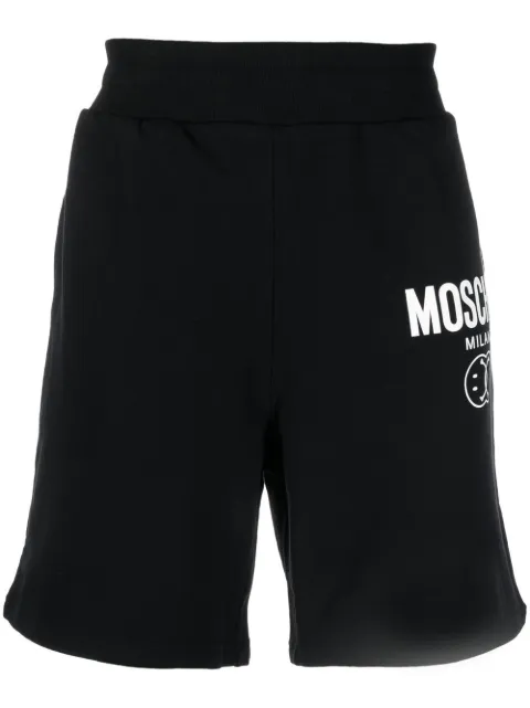 Moschino logo-print organic-cotton shorts Black J03477028