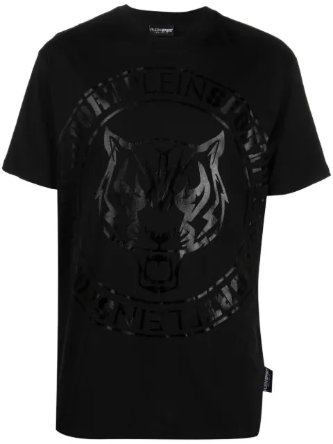 Plein Sport Tiger logo-print T-shirt Black FABCMTK5733PJY002N