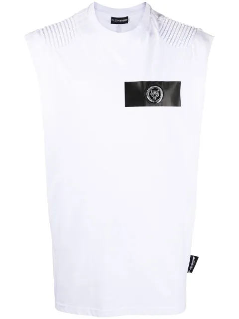 Plein Sport logo-patch short-sleeve T-shirt White FABCMTK5753PJY002N