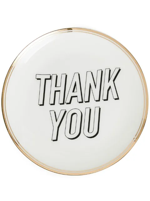 Bitossi Home set-of-six Thank you plate White FTB50003
