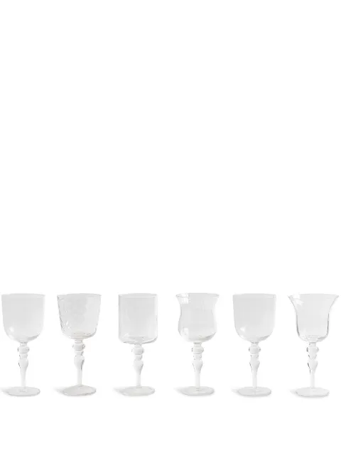 Bitossi Home Assorted Goblets glasses (set of 6) White MCV2001