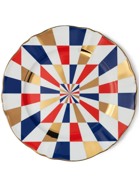Bitossi Home 2 piece printed round platter set White ABR51091