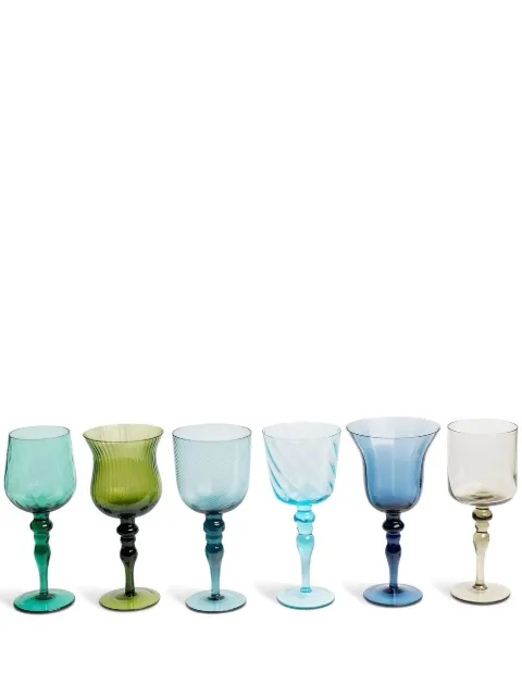Bitossi Home assorted wine goblets (set of six) Blue MCV2003