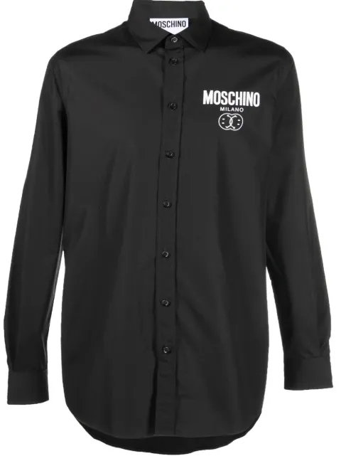 Moschino logo-print long-sleeve shirt Black A02157035