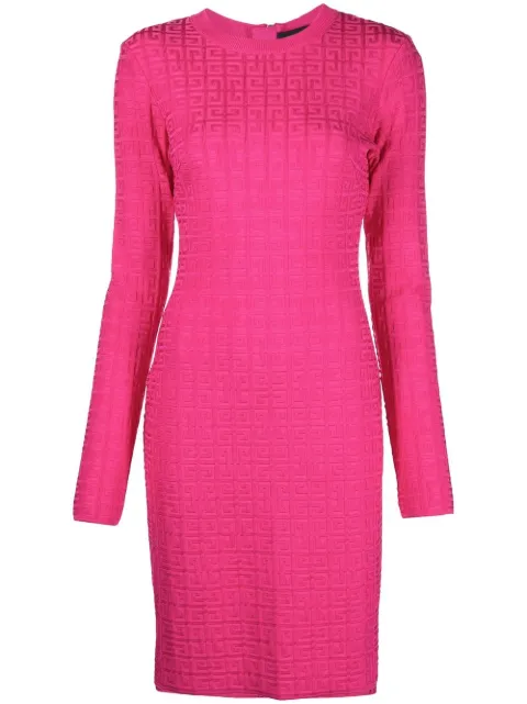 Givenchy 4G jacquard long-sleeved dress Pink BW218D4ZB1