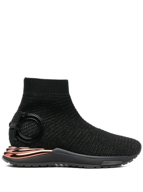 Ferragamo Gardena sock ankle sneakers Black 756164